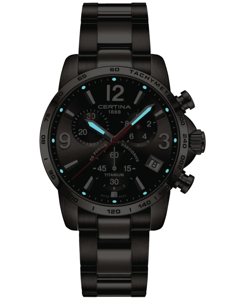 Certina Men's Swiss Chronograph Ds Podium Titanium Bracelet Watch 41mm