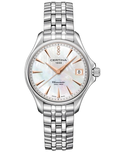 Certina Women's Swiss Ds Action Diamond Accent Stainless Steel Bracelet Watch 34mm