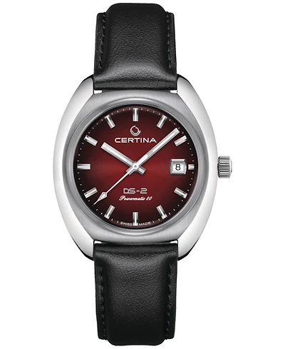 Certina Men's Swiss Automatic Ds-2 Black Synthetic Strap Watch 40mm
