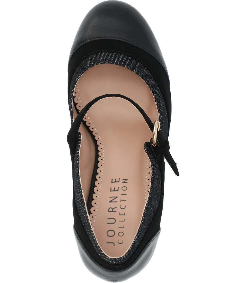 Journee Collection Women's Siri Round Toe Mary Jane Pumps