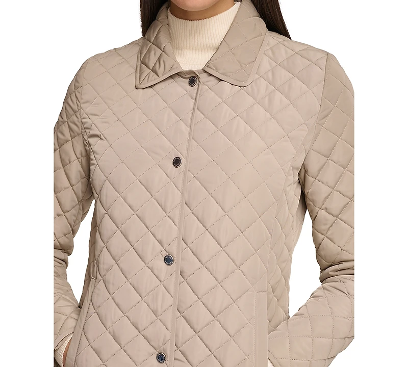 Calvin Klein Womens Collared Quilted Coat
