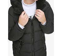 Calvin Klein Women's Faux-Fur-Lined Hooded Puffer Coat
