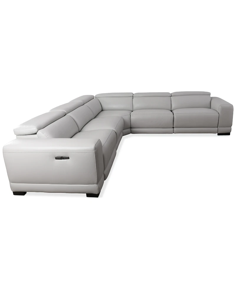 Closeout! Krofton 5-Pc. Beyond Leather Fabric Sectionals with 2 Power Motion Recliners, Created for Macy's