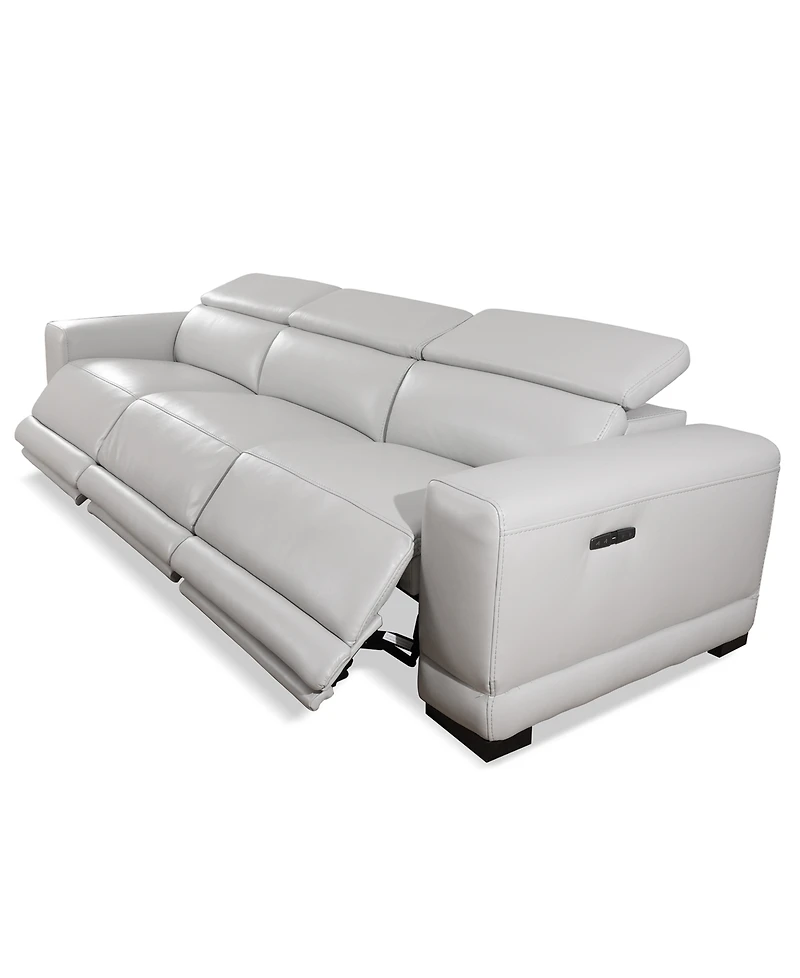Closeout! Krofton 3-Pc. Beyond Leather Fabric Sofa with 3 Power Motion Recliners, Created for Macy's