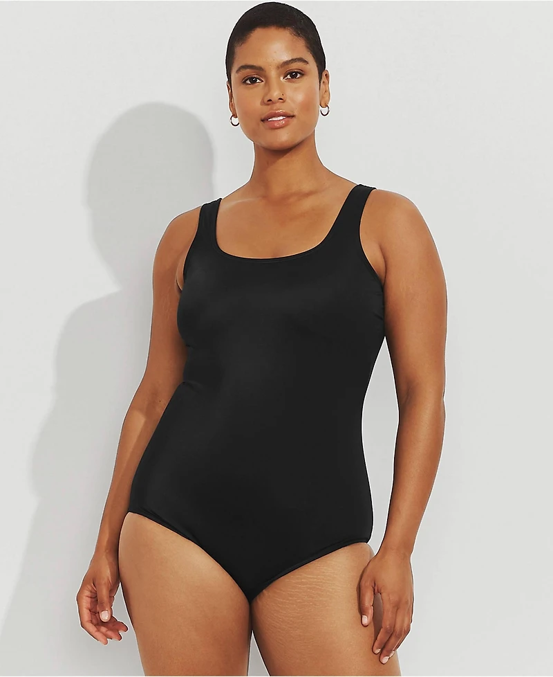 Lands' End Plus Tummy Control Chlorine Resistant Soft Cup Tugless One Piece Swimsuit