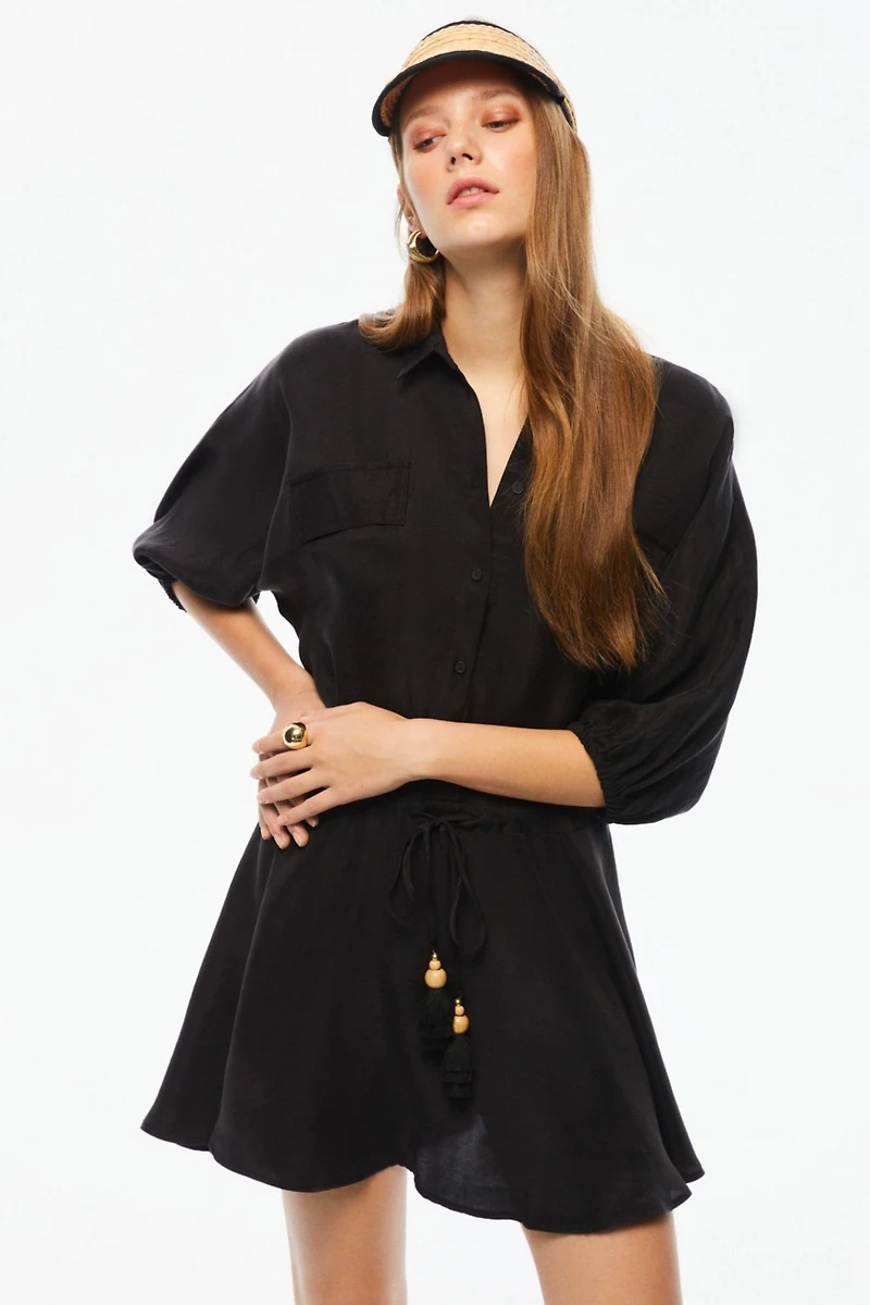 Nocturne Women's Tasseled Shirt Dress