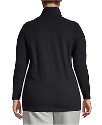 Lands' End Plus Anyweather Fleece Quarter Zip Pullover