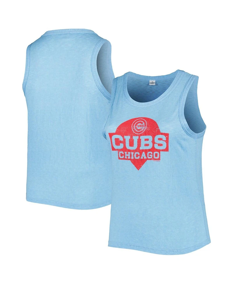 Women's Soft As A Grape Royal Chicago Cubs Plus Size High Neck Tri-Blend Tank Top