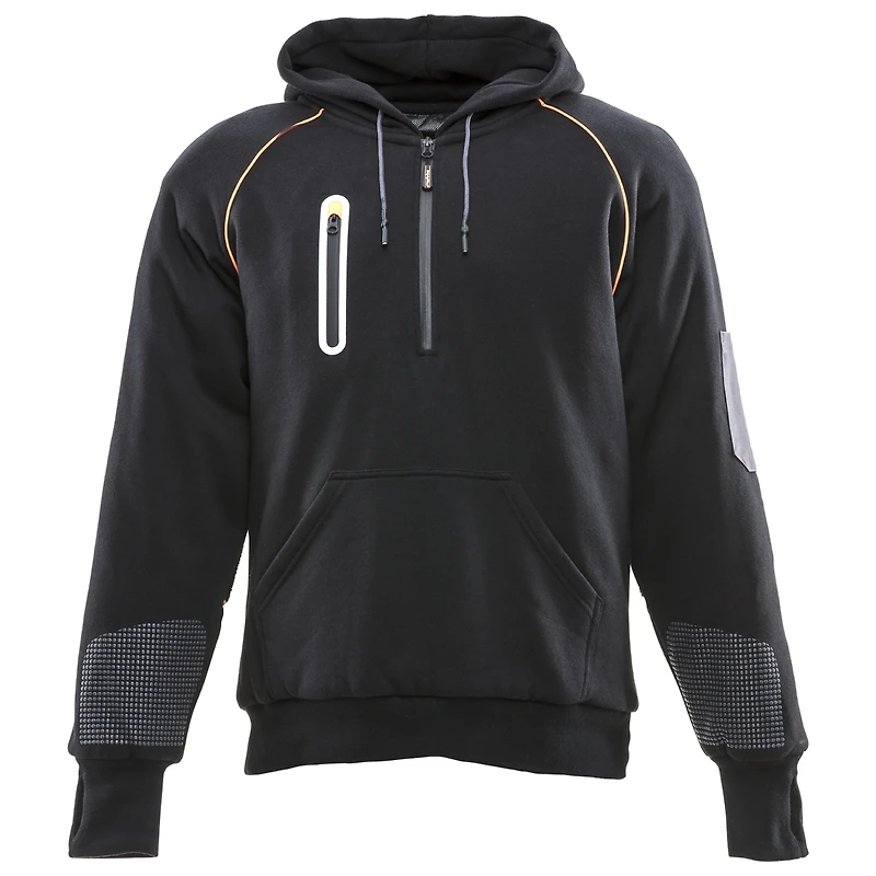 RefrigiWear Men's HiVis PolarForce Pullover Sweatshirt - High Visibility Insulated Hoodie with Kangaroo Pocket