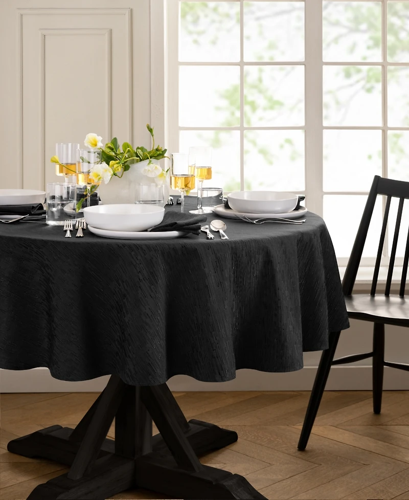 Continental Solid Texture Water and Stain Resistant Tablecloth