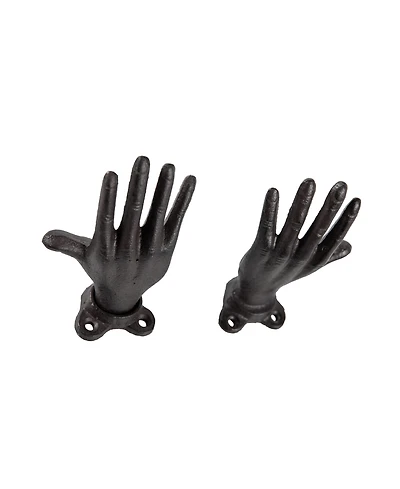Danya B "Palms Up" Cast Iron 2-Piece Wall Mount Hook Set