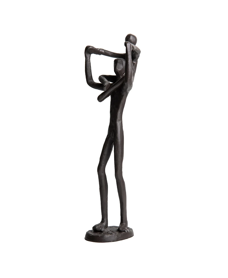 Danya B Proud Father Holding Child on Shoulders Contemporary Iron Sculpture Statue