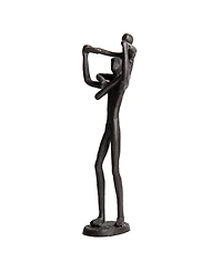 Danya B Proud Father Holding Child on Shoulders Contemporary Iron Sculpture Statue
