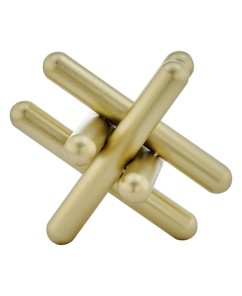 Danya B Large Abstract Gold-Tone Finish Textured Metal Geometric Sculpture