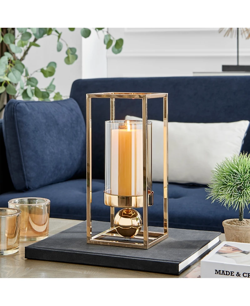 Danya B Luna Warm Tinted Glass Large Hurricane Candle Holder
