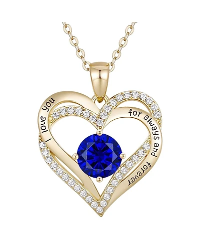 Radiant 14K Gold-Plated Birthstone Pendant Necklace