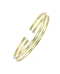14K Gold Plated Thin Cuff Adjustable Bangle Bracelet
