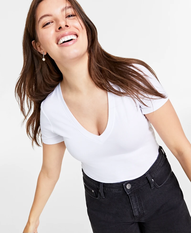 On 34th Women's Modal V-Neck T-Shirt, Created for Macy's