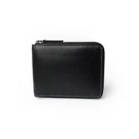 Club Rochelier Men's Full Leather Zipper Around Wallet with Center Wing