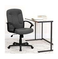 Emma+Oliver Mid-Back Fabric Executive Swivel Office Chair With Nylon Arms