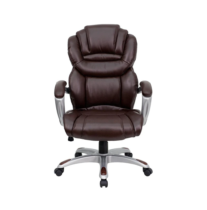 Emma+Oliver High Back Executive Swivel Ergonomic Office Chair With Accent Layered Seat/Back