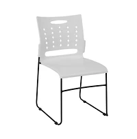 Emma+Oliver Home Office Plastic Accent Sled Base Stack Chair - Air-Vent Back