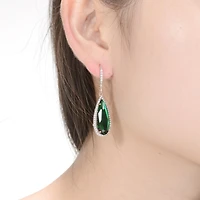 Elegant Teardrop Shaped Earrings with A Cubic Zirconia Middle Stone