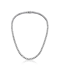 White Gold Plated And 14k Cubic Zirconia 3MM Tennis Necklace
