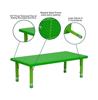 Emma+Oliver 24"W X 48"L Rectangular Plastic Height Adjustable Activity Table