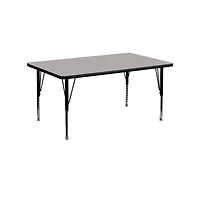 Emma+Oliver 24X48 Rectangle Hp Laminate Adjustable Preschool Activity Table