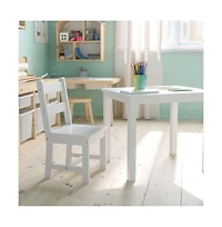 Emma+Oliver Kids 3 Piece Solid Hardwood Table And Chair Set For Playroom, Kitchen