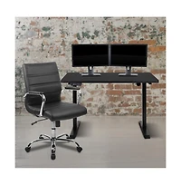 48" Wide Electric Adjustable Standing Desk & Swivel Office Chair