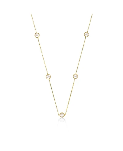 14k Gold Plated with Cubic Zirconia Halo Mariner Link Station chain Necklace