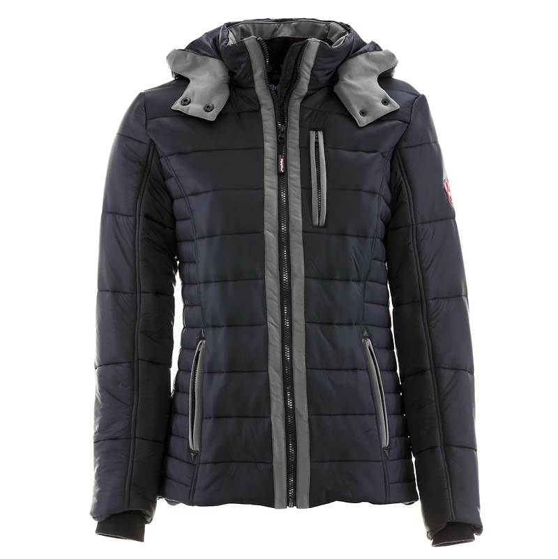 RefrigiWear Women's Pure Soft Puffer Jacket with Removable Hood - Water-Repellent & Wind-Tight Winter Coat