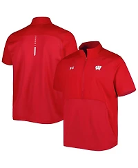 Men's Under Armour Red Wisconsin Badgers Motivate Half-Zip Jacket