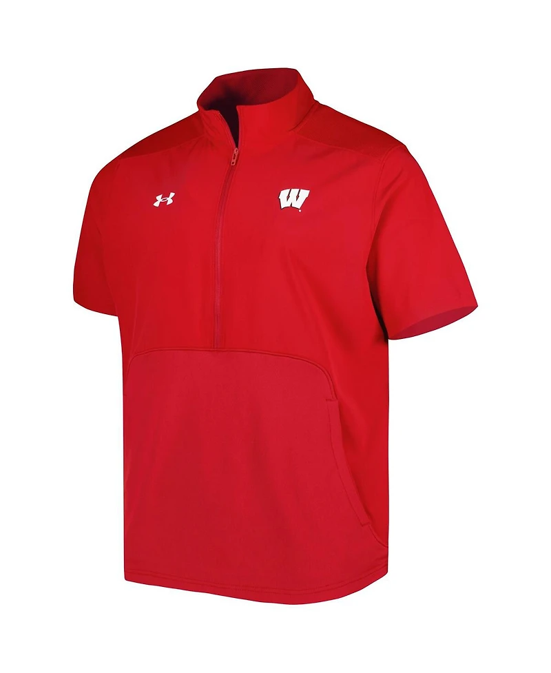 Men's Under Armour Red Wisconsin Badgers Motivate Half-Zip Jacket
