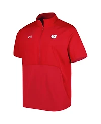 Men's Under Armour Red Wisconsin Badgers Motivate Half-Zip Jacket
