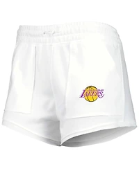Women's Concepts Sport White Los Angeles Lakers Sunray Shorts