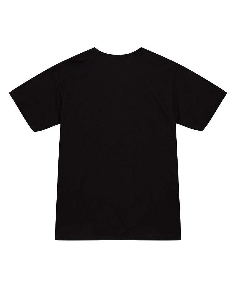 Men's Mitchell & Ness Magic Johnson Black Los Angeles Lakers Hardwood Classics Caricature T-shirtMen's Mitchell & Ness Magic Johnson Black Los Angeles