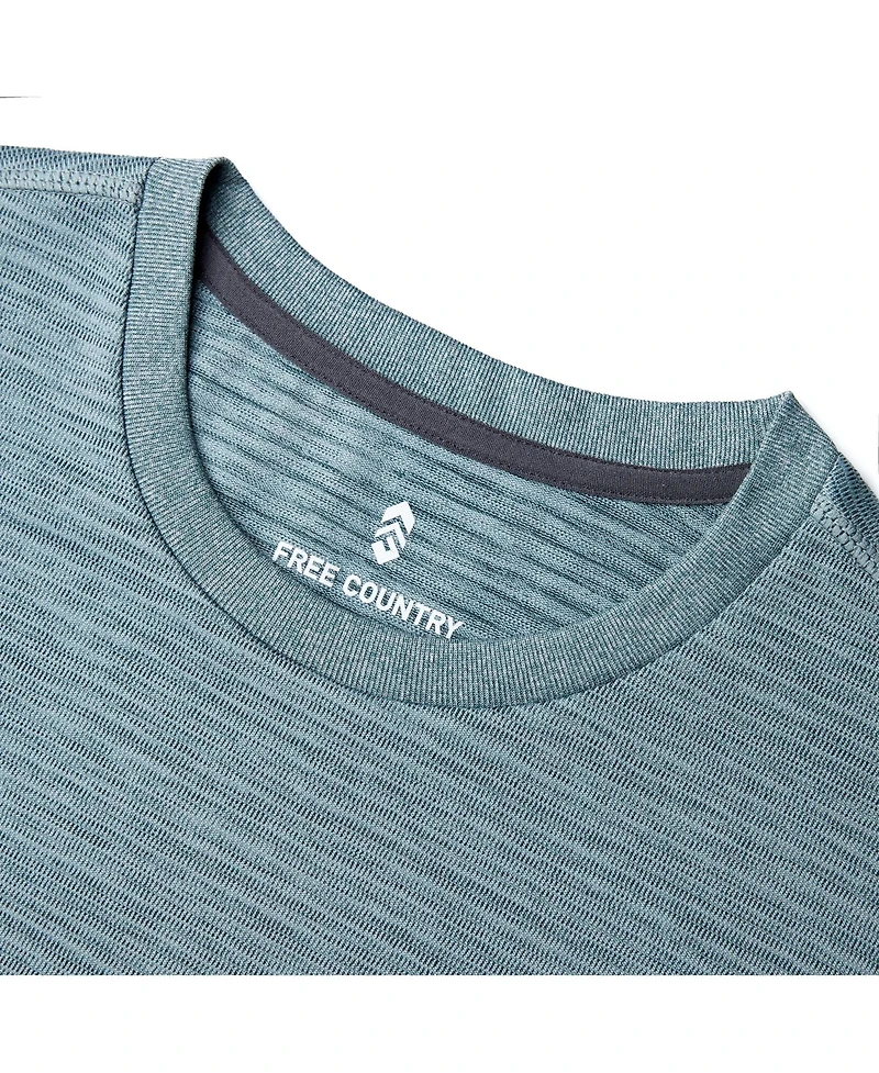 Free Country Men's Tech Jacquard Short Sleeve Crew Neck T-Shirt