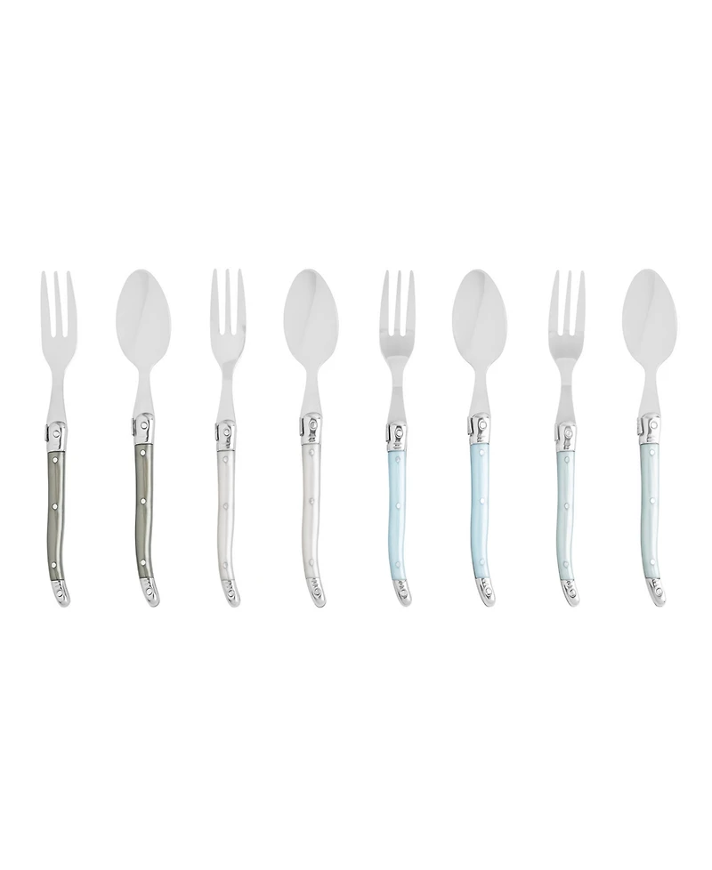 French Home Laguiole Cocktail or Dessert Spoons and Forks, Set of 8