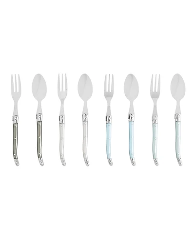 French Home Laguiole Cocktail or Dessert Spoons and Forks, Set of 8