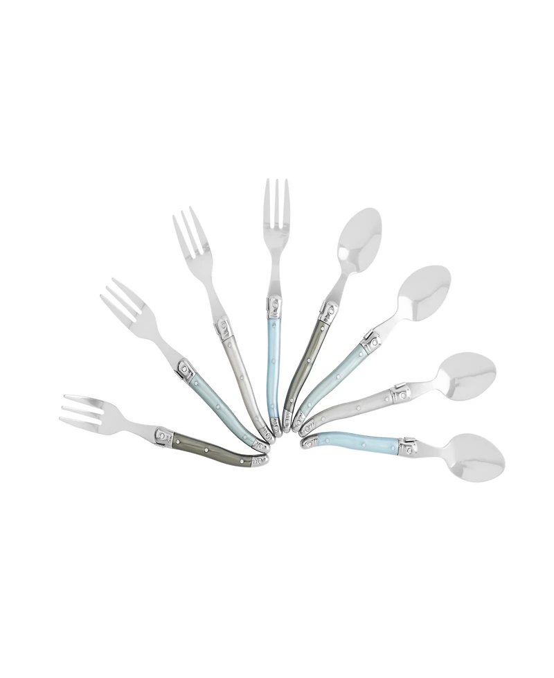 French Home Laguiole Cocktail or Dessert Spoons and Forks, Set of 8