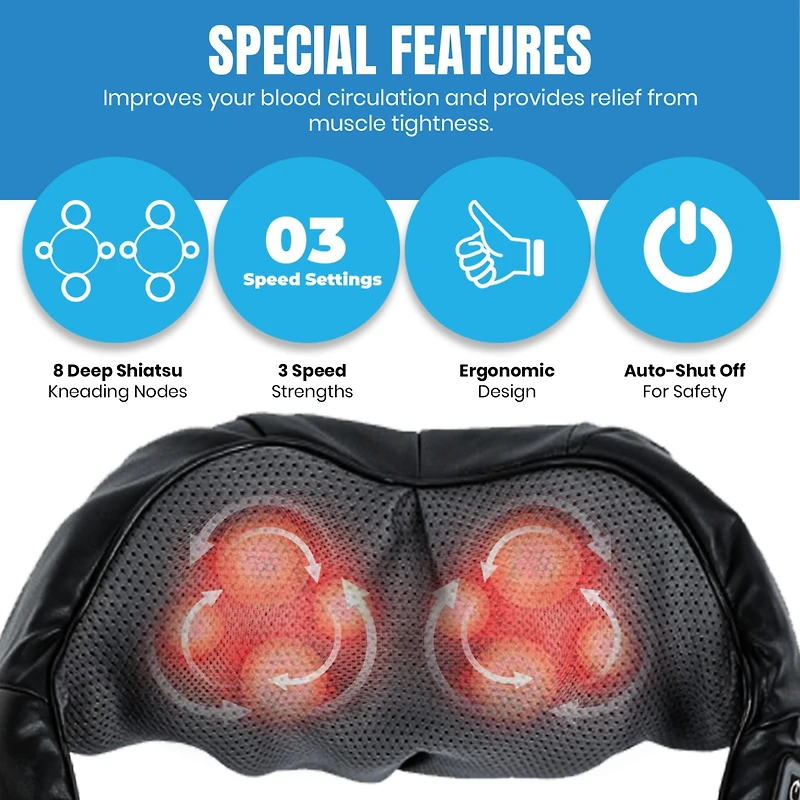 Pursonic 3D Shiatsu Heating Back and Neck Massager