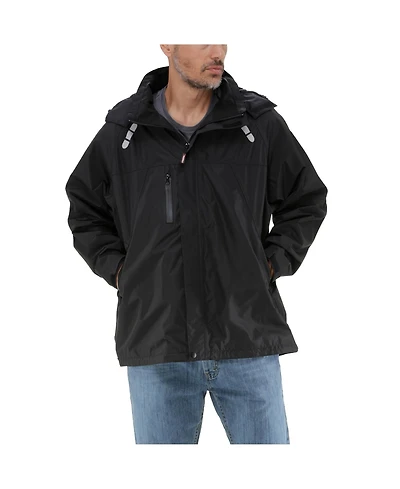 RefrigiWear Men's Lightweight Rainwear Jacket - Waterproof, Wind-Resistant, Breathable with Detachable Hood