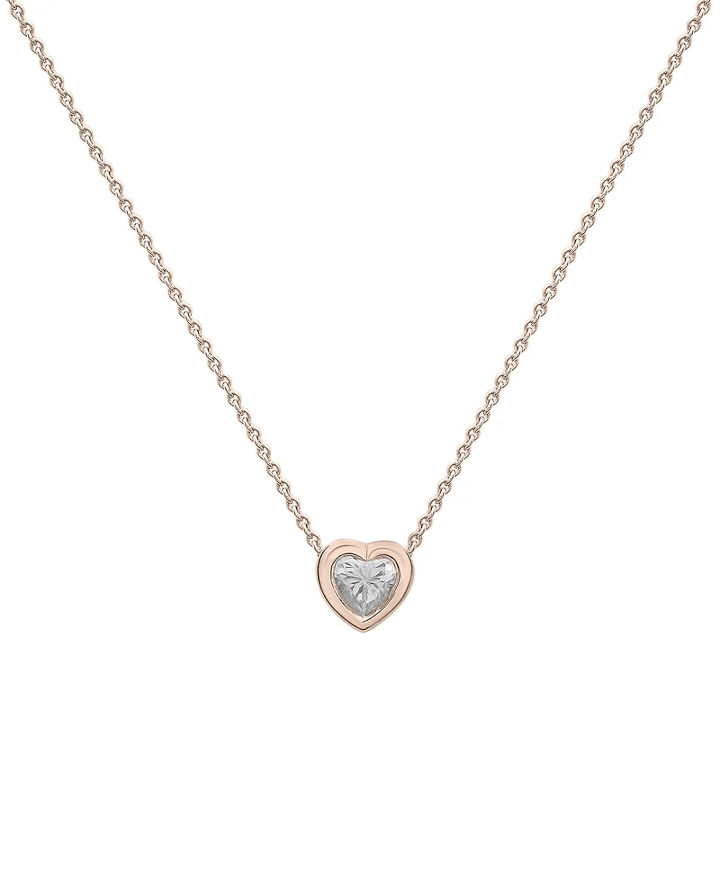 Diamond Heart Pendant Necklace (1/4 ct. t.w.) 14k Gold, 16" + 2" extender