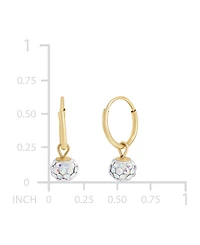 Children's 2-Pc Set Multicolor Crystal Reversible Stud & Dangle Hoop Earrings in 14k Gold