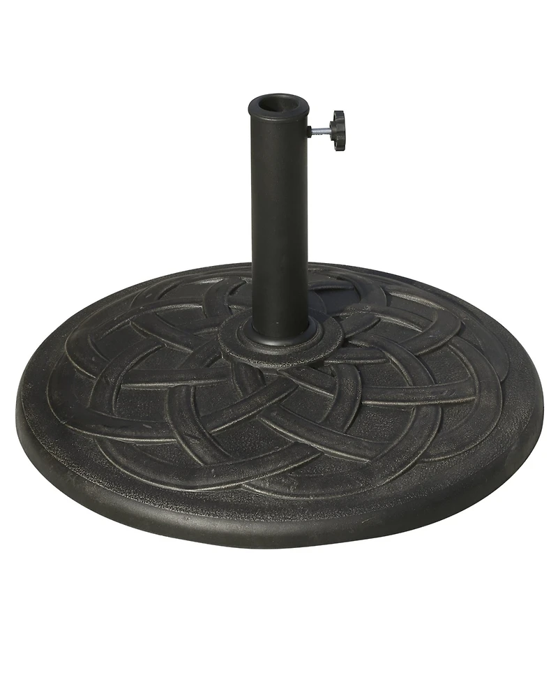 Outsunny 21.5" Round Resin Umbrella Holder Base w/ Decorative Pattern