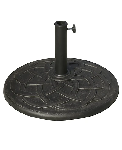 Outsunny 21.5" Round Resin Umbrella Holder Base w/ Decorative Pattern