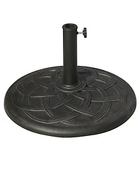 Outsunny 21.5" Round Resin Umbrella Holder Base w/ Decorative Pattern